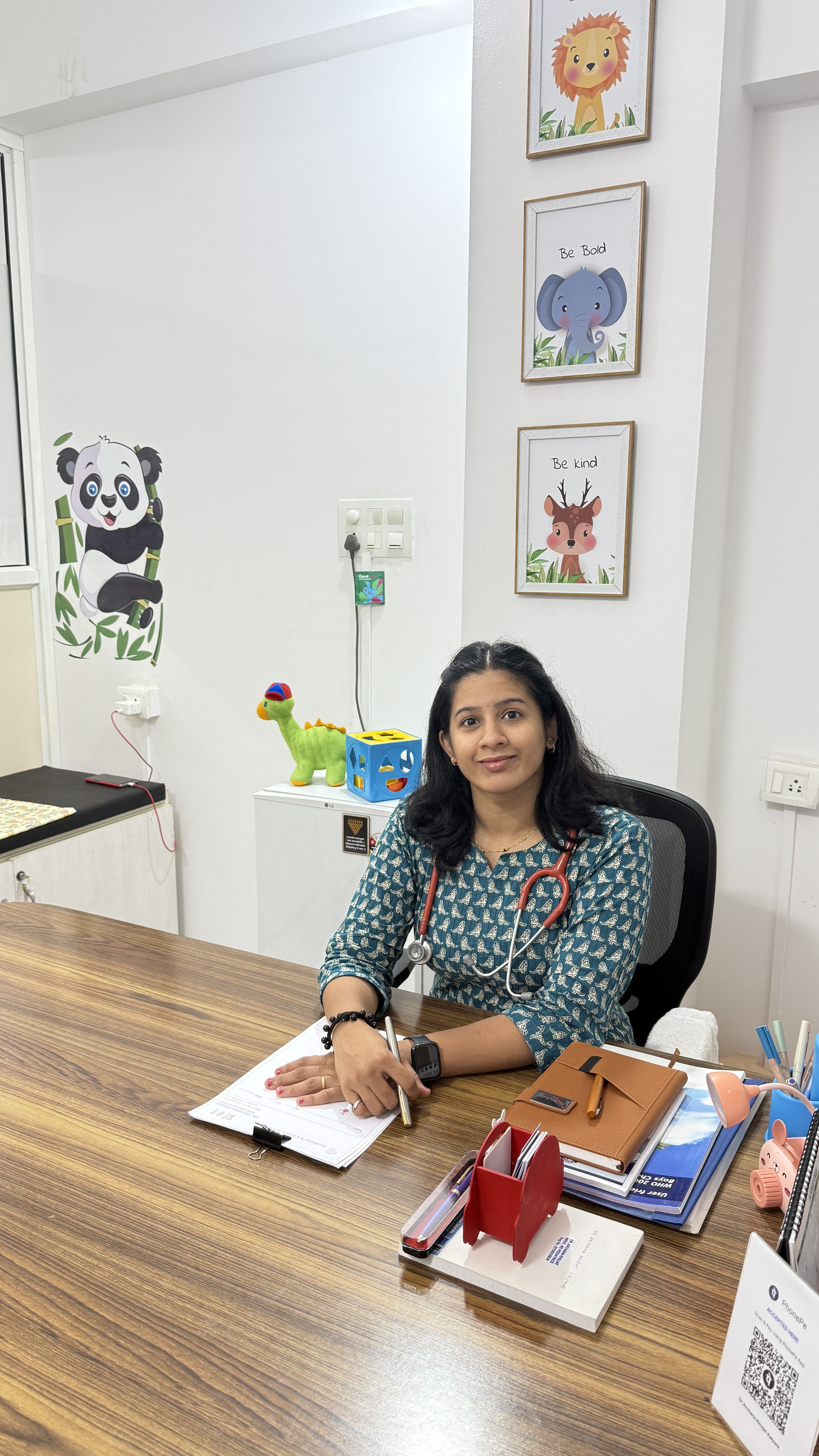 Dr. Archana at the paediatric clinic