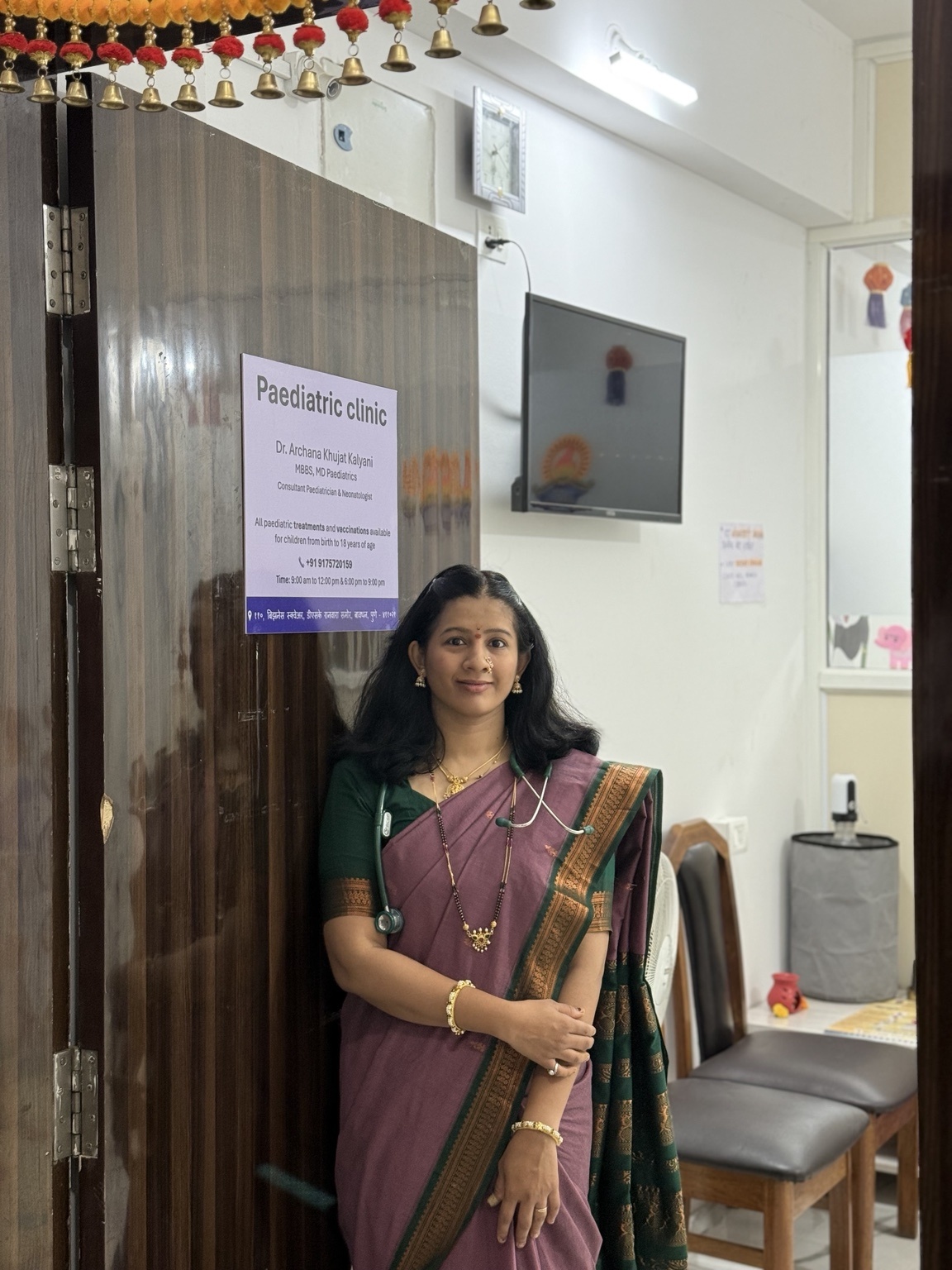 Dr. Archana at the paediatric clinic